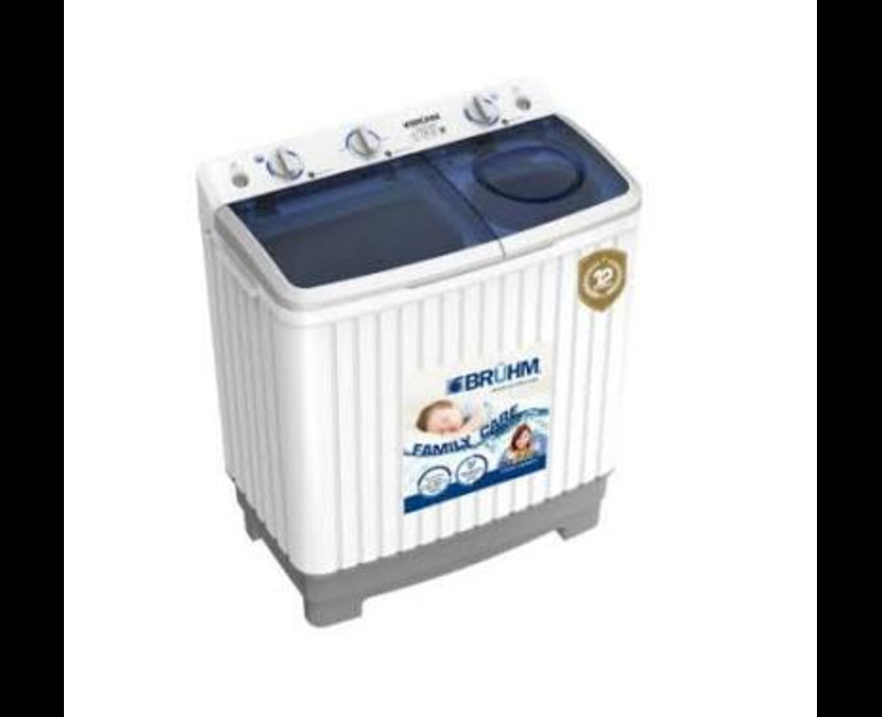Bruhm BWT-080H 8kg Twin Tub Semi-Automatic Washing Machine – Powerful Wash & Spin, Low Energy Consumption