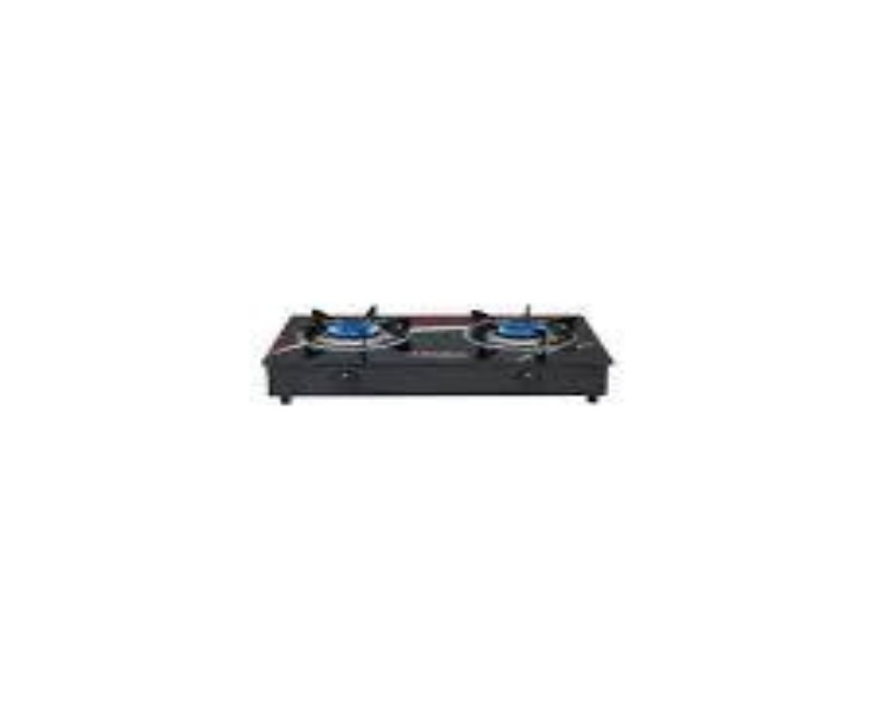 Binatone 2-Burner Glass Table-Top Gas Cooker (SSGC-0003) – Premium Tempered Glass Surface, High-Efficiency Burners, Anti-Rust Frame