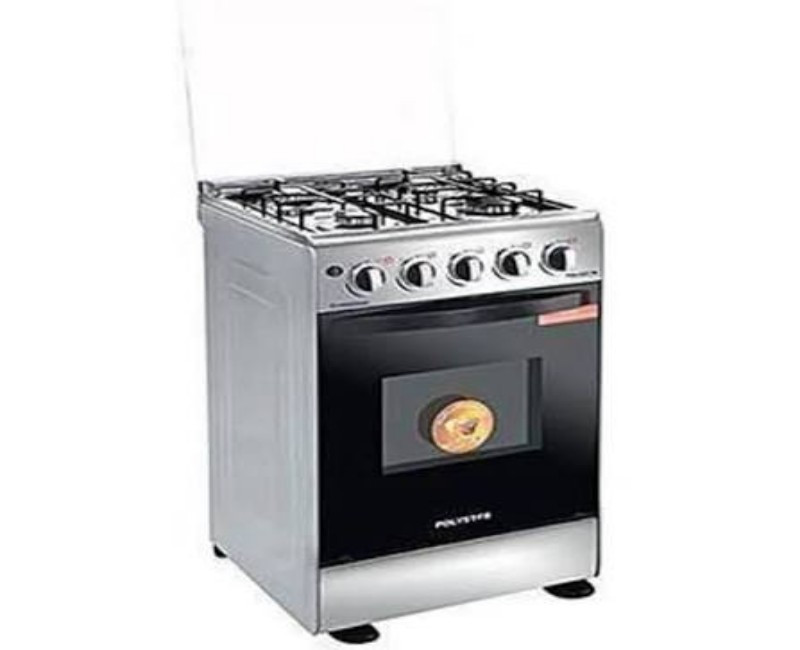 Polystar 4-Burner Auto-Ignition Standing Gas Cooker With Oven – Premium Full-Size Kitchen Gas Range