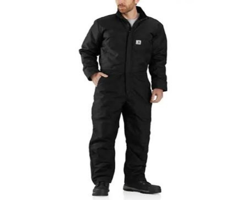 Carhartt WP Work Coverall – Waterproof Polyester/Nylon Protective Coverall with Elastic Cuffs & Zip Closure (Black) (Safety tools)