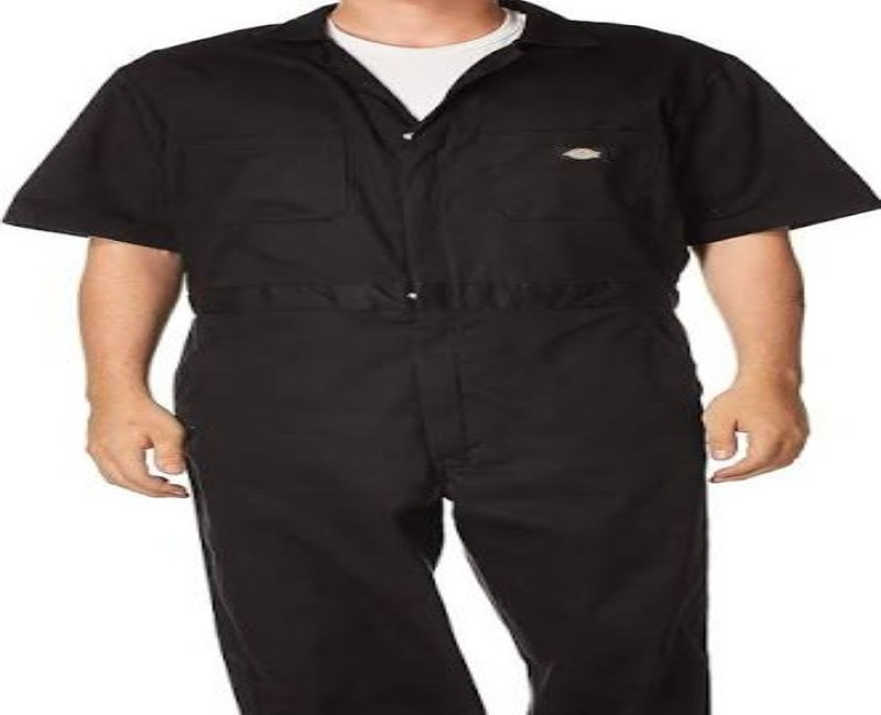 Dickies WP Industrial Flex Coverall – Waterproof Nylon/Polyester Work Coverall with Flexible Panels & Storm Hood (Black)